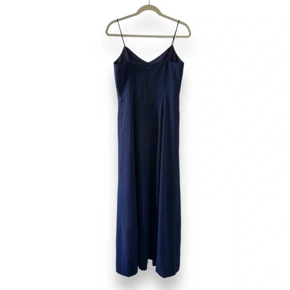 J. Crew Spaghetti Strap Navy Blue Side Split Maxi Dress Women's Size 6 NWT